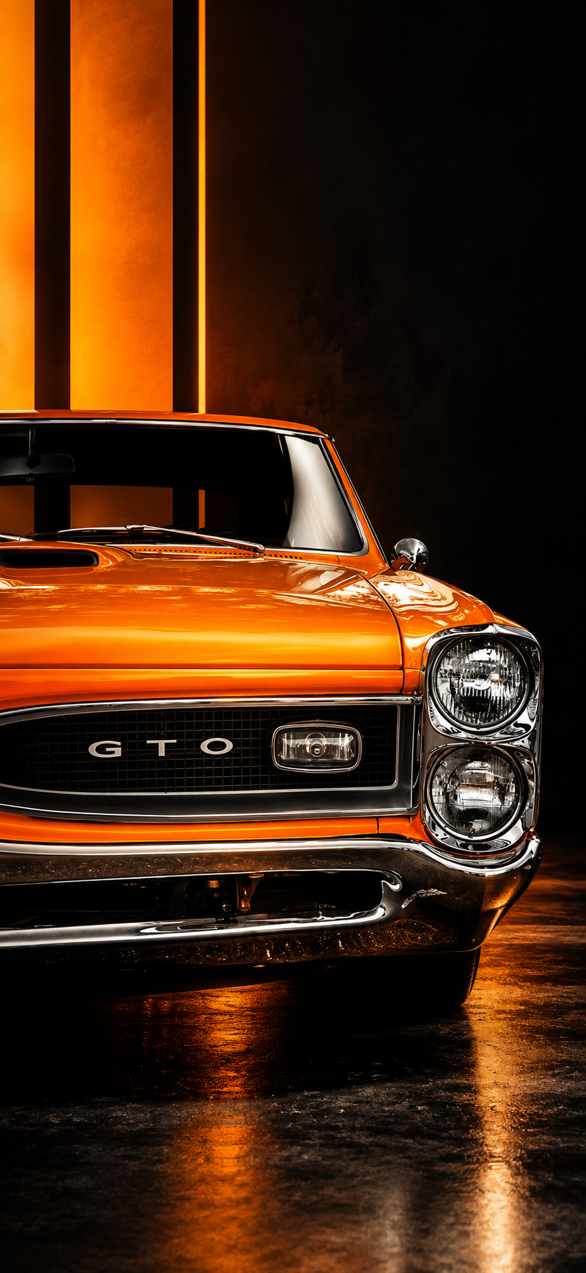 Orange GTO Classic Car 4K Wallpaper - pixora4k.com