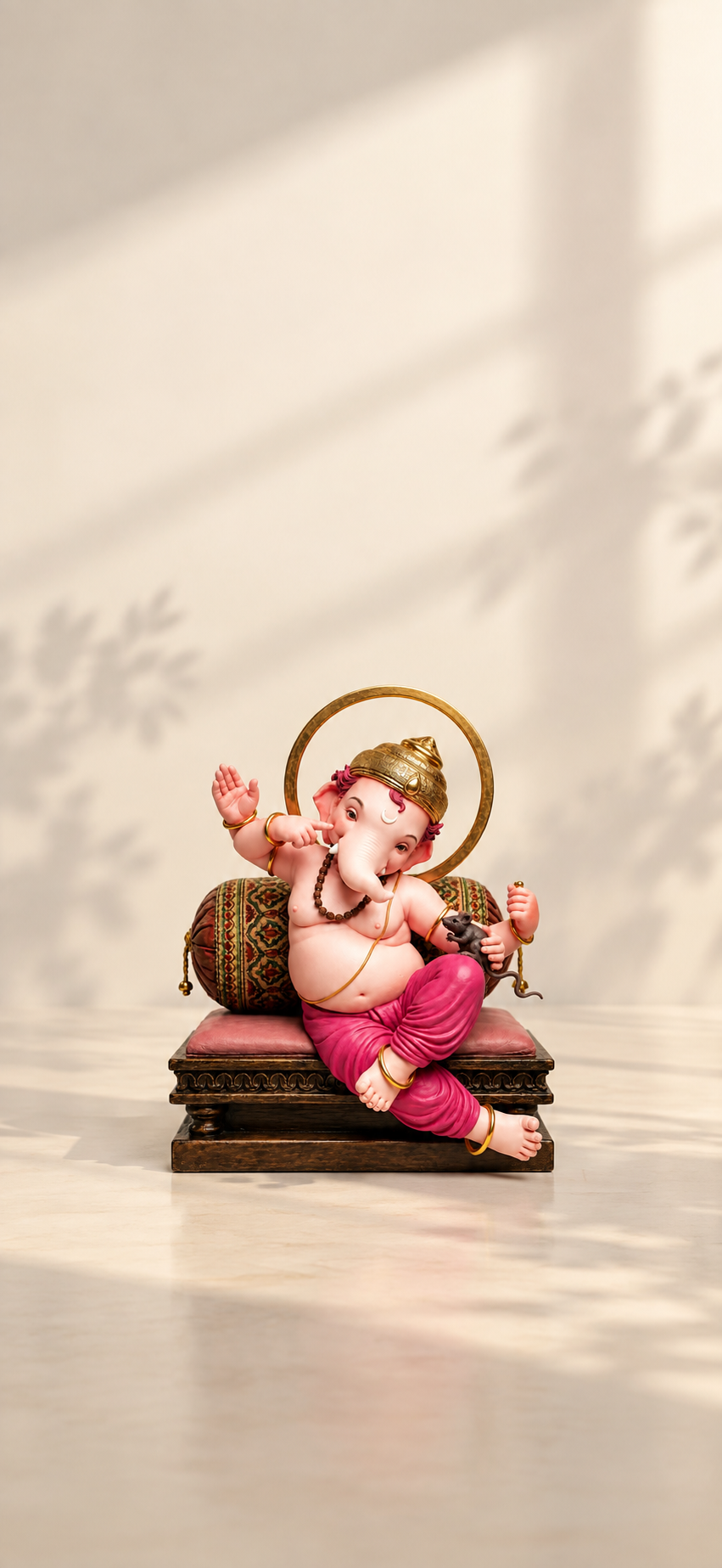 Bal Ganesh 4K Wallpaper – Peaceful Ganesha with Mouse - pixora4k.com