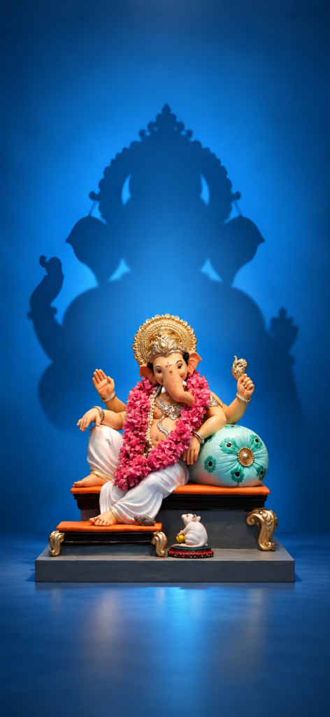 Blue Ganesh Shadow 4K Wallpaper – Divine Ganesha 3840x2160 - Free Download