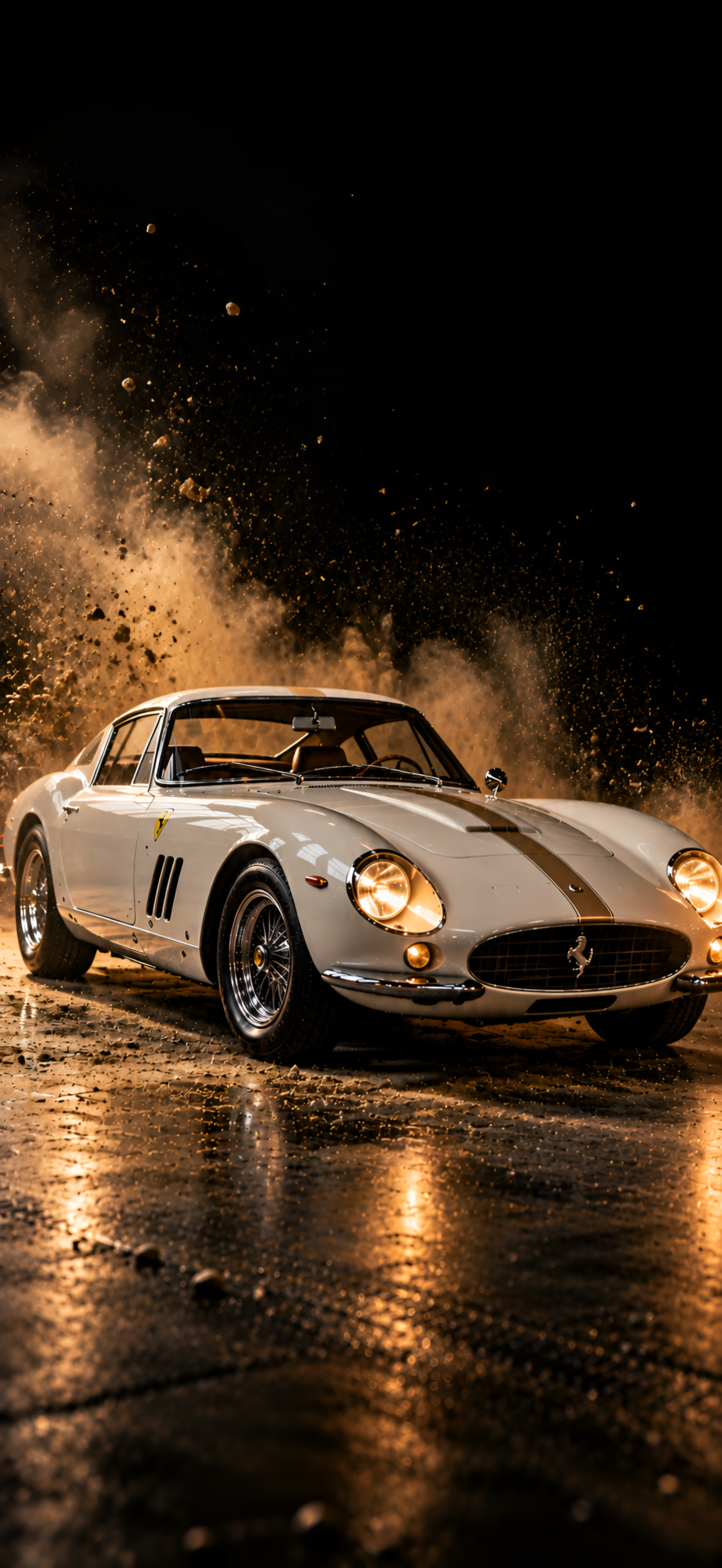 Classic Ferrari Golden Dust 4K Car Wallpaper - pixora4k.com
