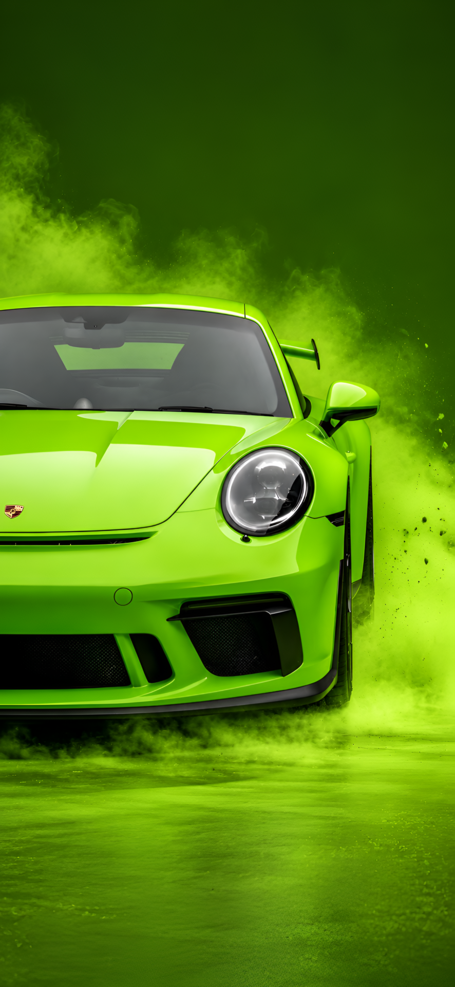 Green Porsche 911 Green Smoke 4K Wallpaper - pixora4k.com