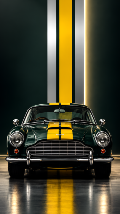 Green & Yellow Classic Sports Car 4K Wallpaper 3840x2160 - Free Download