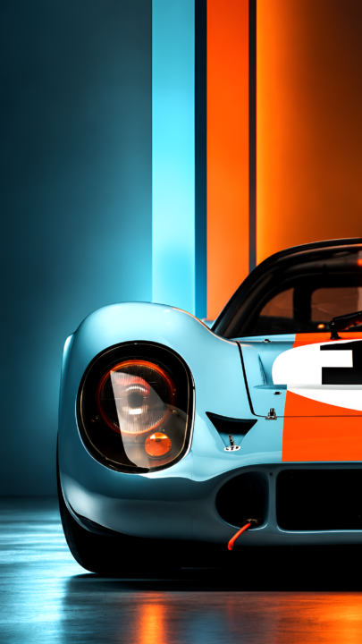 Light Blue Classic Racing Car 4K Wallpaper 3840x2160 - Free Download