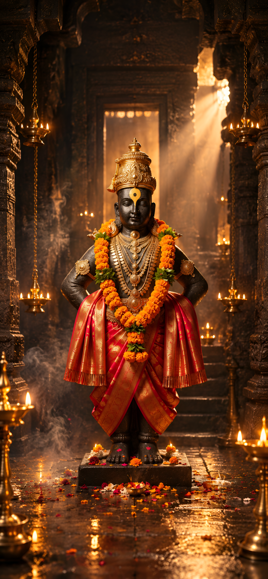 Lord Vitthal 4K Wallpaper – Pandurang Temple Devotional Wallpaper - pixora4k.com