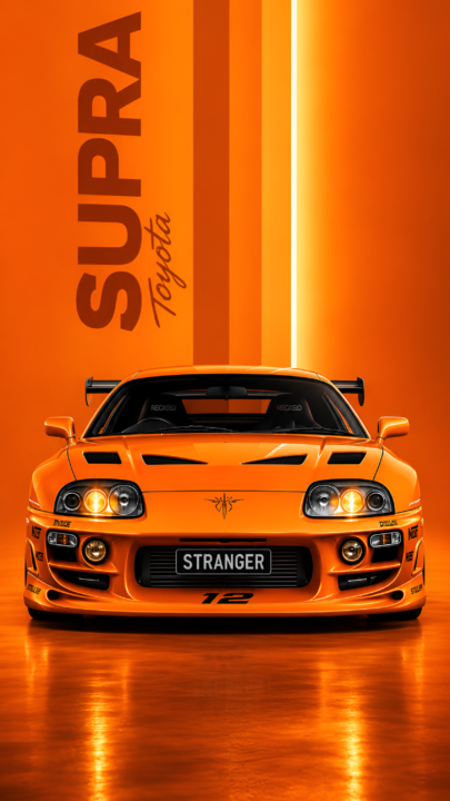 Orange Toyota Supra Front View 4K Wallpaper 3840x2160 - Free Download