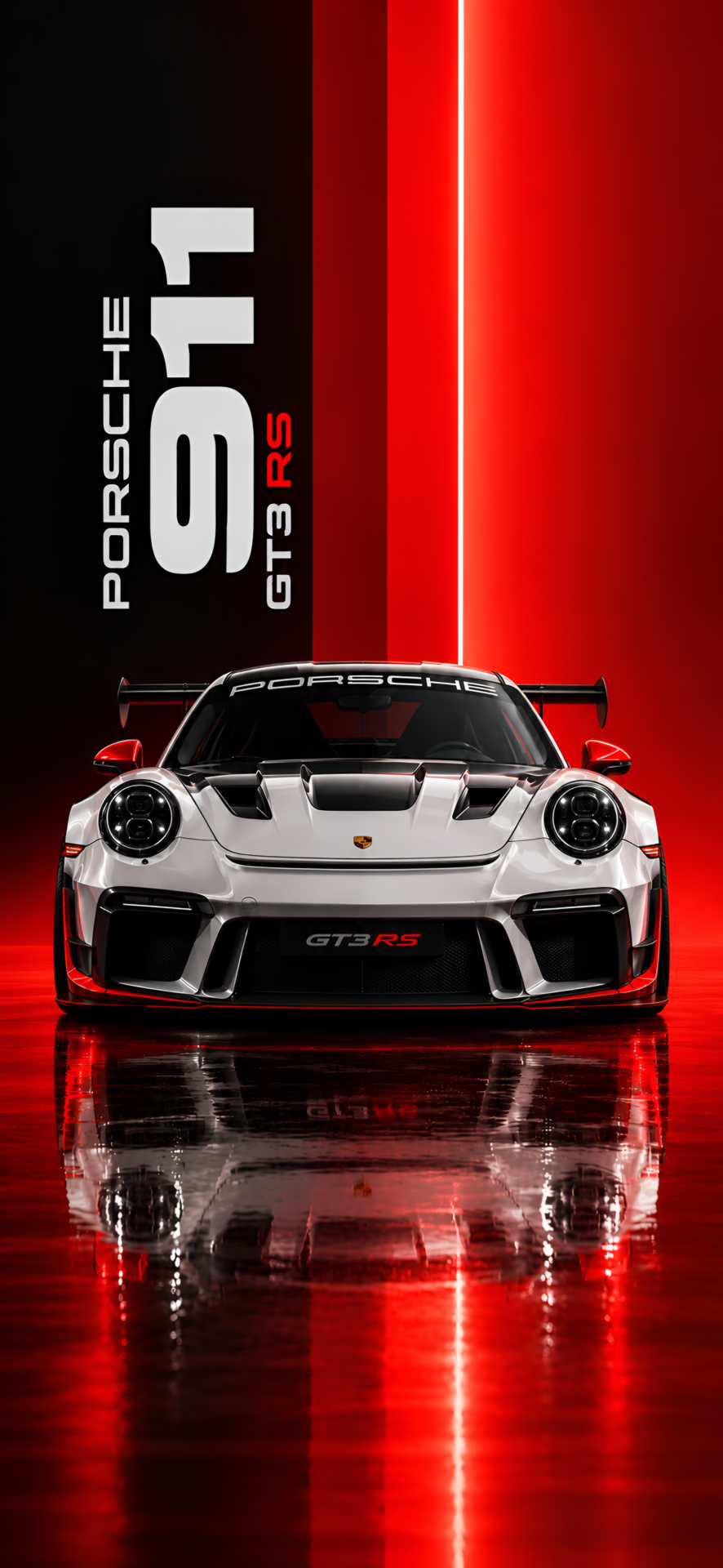 Porsche GT3 RS White & Red 4K Wallpaper - pixora4k.com