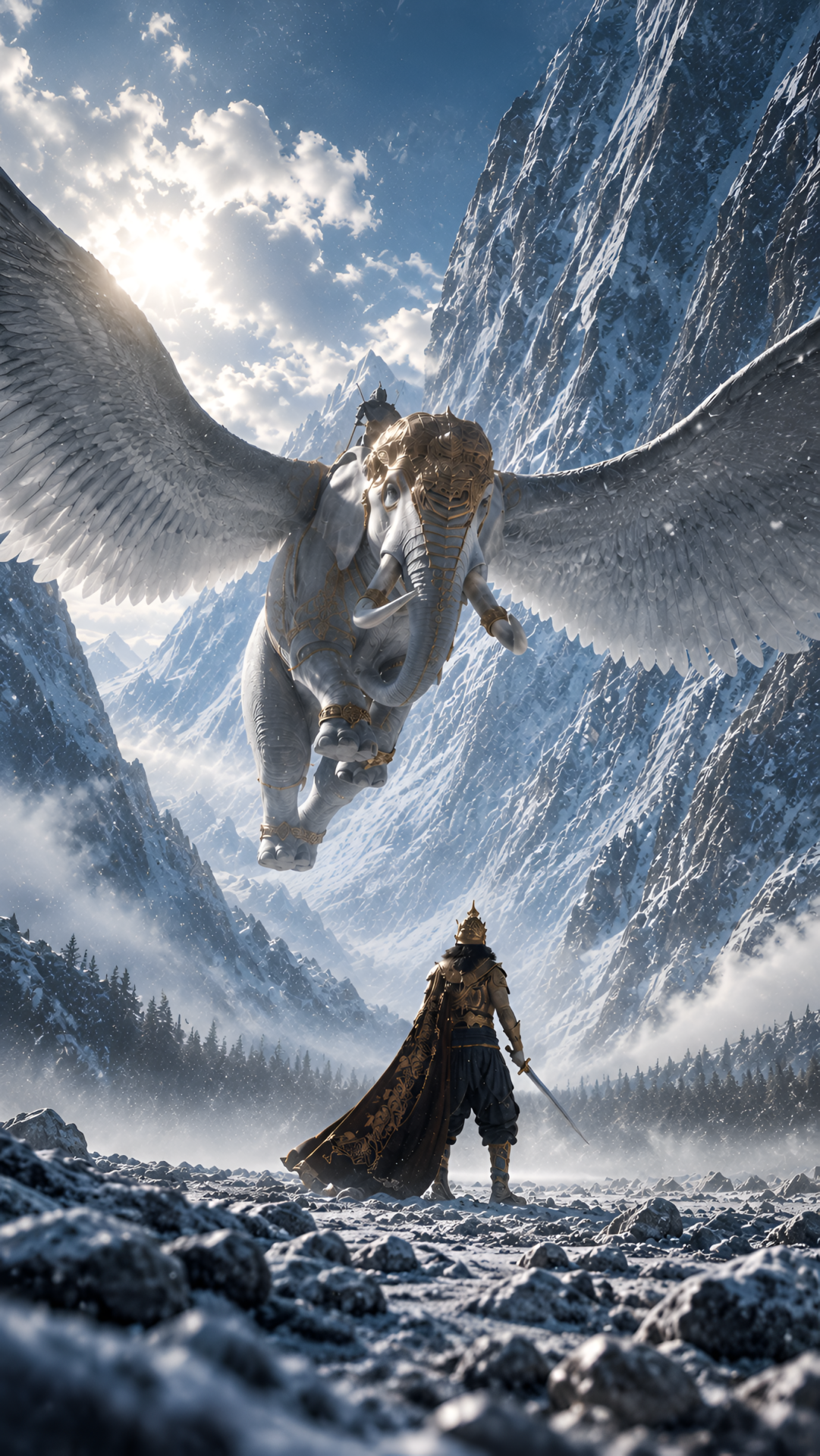 Ramayana Epic Himalayan Warrior – 4K Wallpaper - pixora4k.com