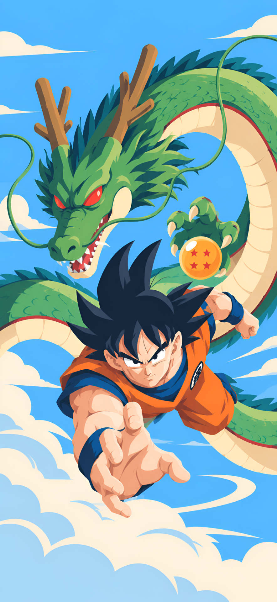 Goku & Shenron Action Wallpaper - pixora4k.com