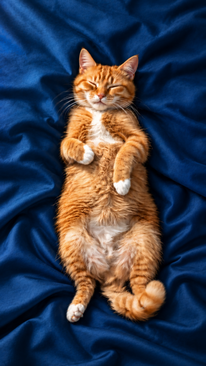 Sleepy Orange Tabby Cat 4K Wallpaper – Cute Cozy Cat 3840x2160 - Free Download