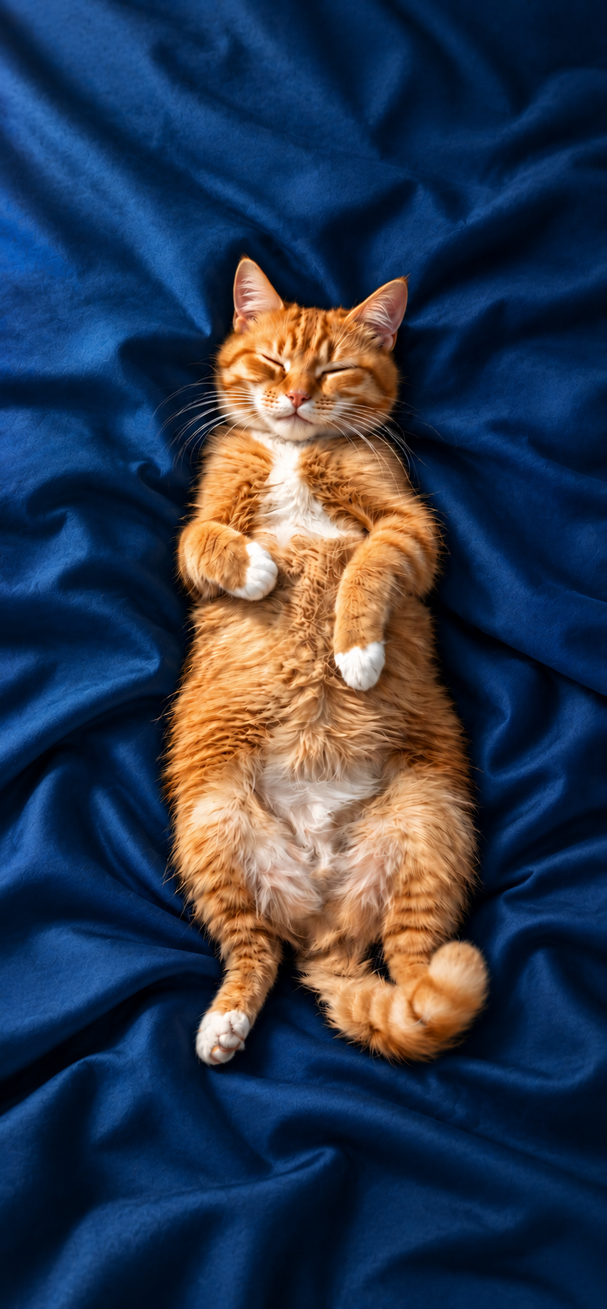Sleepy Orange Tabby Cat 4K Wallpaper – Cute Cozy Cat - pixora4k.com