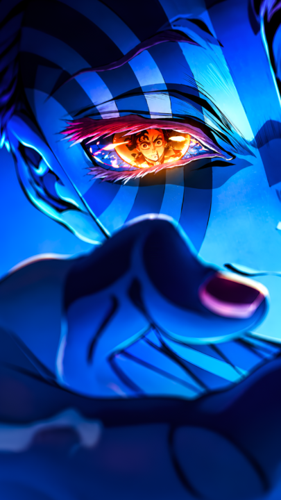 Demon Slayer Glowing Eye 4K Anime Wallpaper 3840x2160 - Free Download