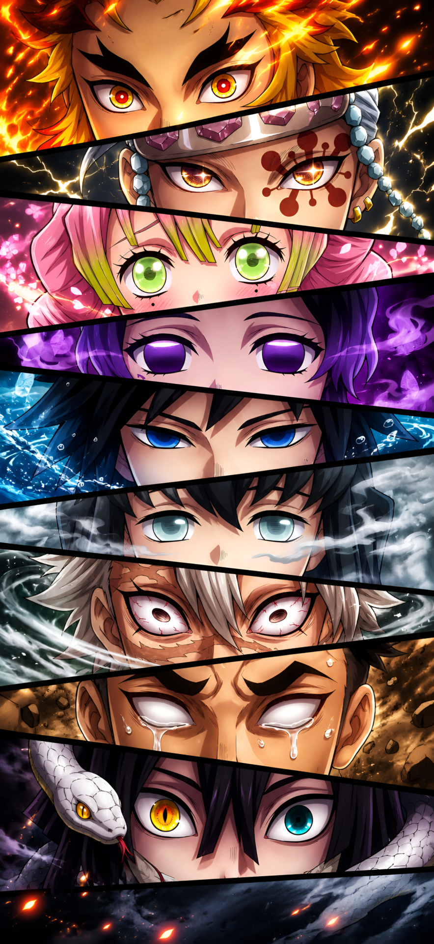Demon Slayer Hashira Eyes Wallpaper 4K Mobile - pixora4k.com