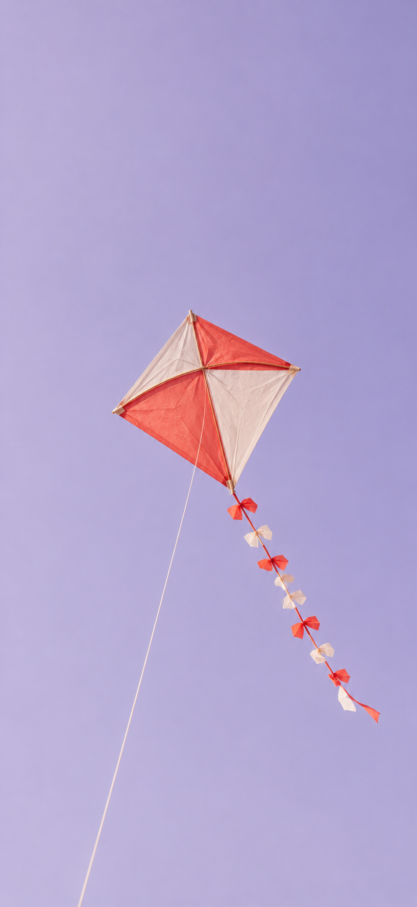 Kite Wallpaper 4K – Red White Kite on Lavender Sky - pixora4k.com