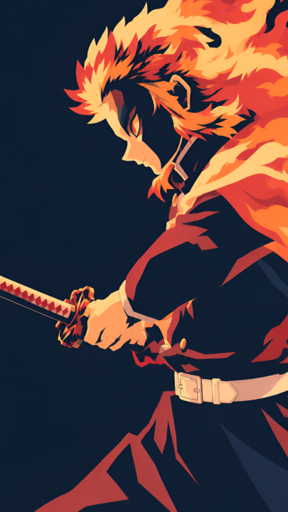 Flame Hashira Minimalist Anime 4K Wallpaper 3840x2160 - Free Download