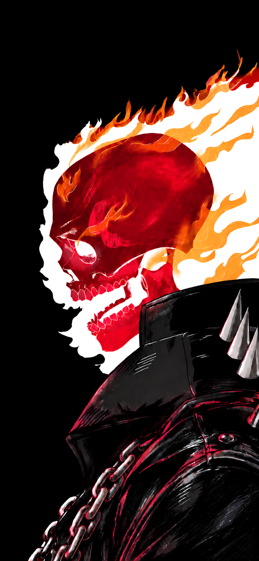 Ghost Rider Red Demon Skull Warrior Anime Wallpaper - pixora4k.com