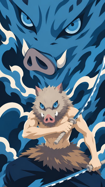 Inosuke Hashibira 4K Wallpaper – Blue Beast Anime Art 3840x2160 - Free Download