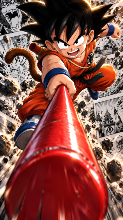 Kid Goku 4K Wallpaper – Power Pole Action 3840x2160 - Free Download