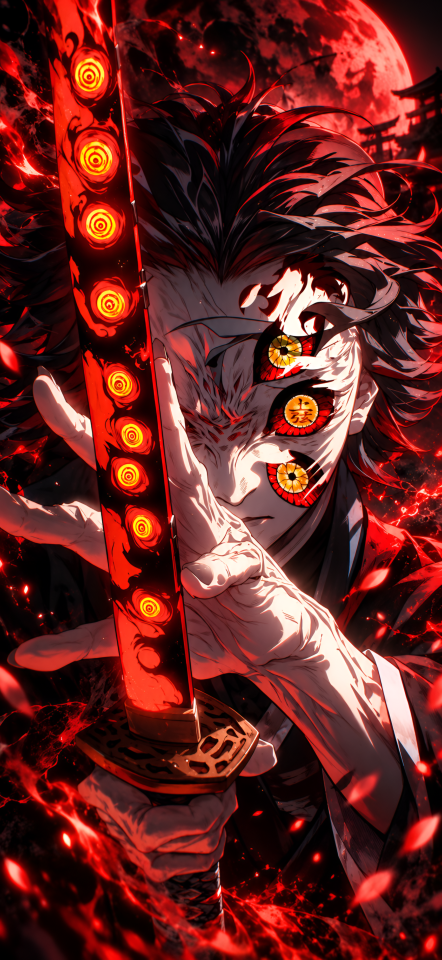 Kokushibo Red Moon Anime Wallpaper 4K - pixora4k.com