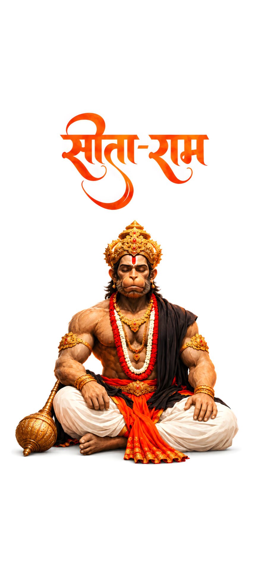 Lord Hanuman Sita Ram 4K Wallpaper – Meditating Bajrangbali - pixora4k.com