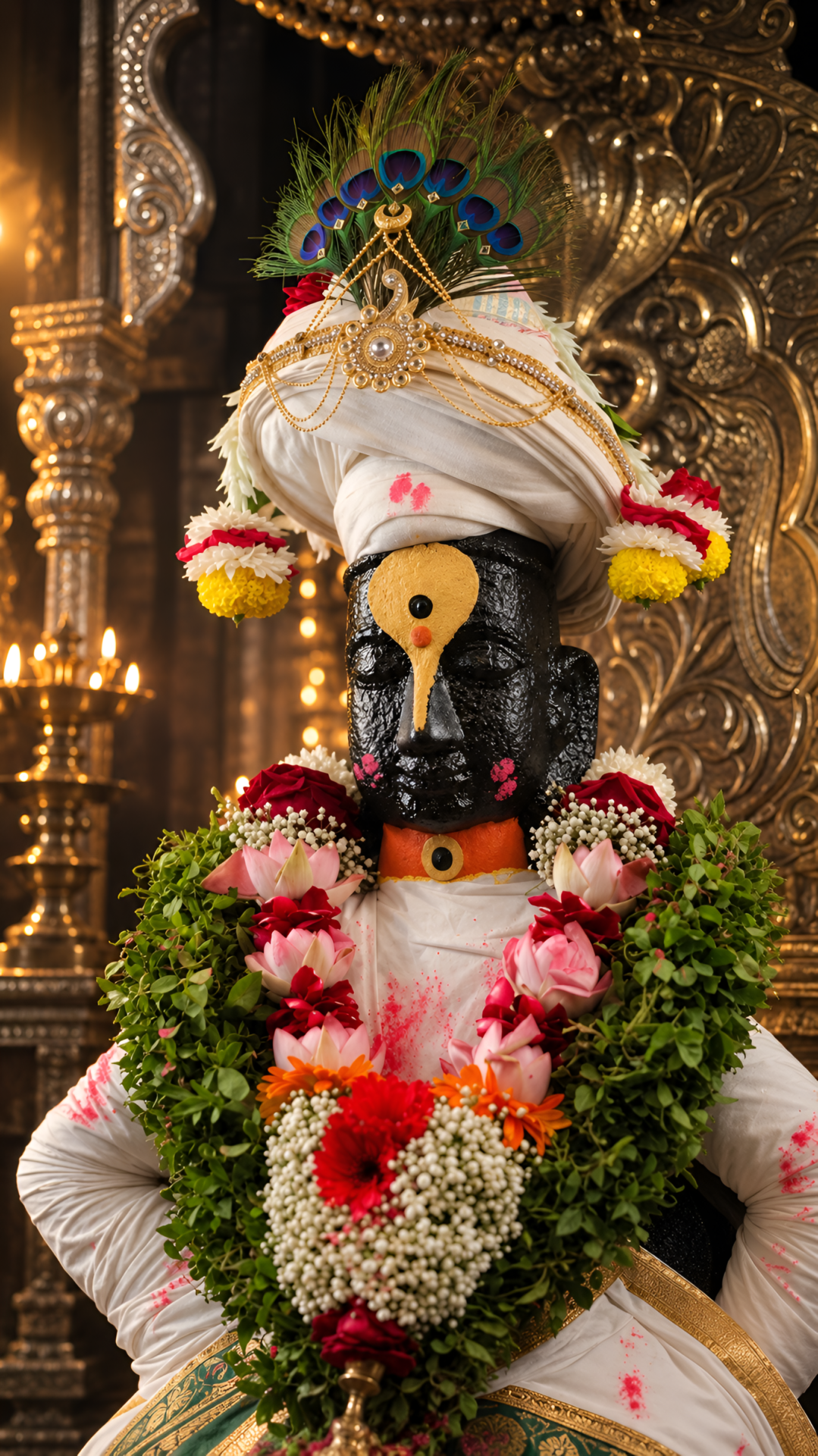 Lord Vitthal Pandurang 4K Wallpaper – Divine Temple Devotional Art - pixora4k.com