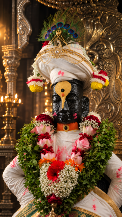 Lord Vitthal Pandurang 4K Wallpaper – Divine Temple Devotional Art 3840x2160 - Free Download