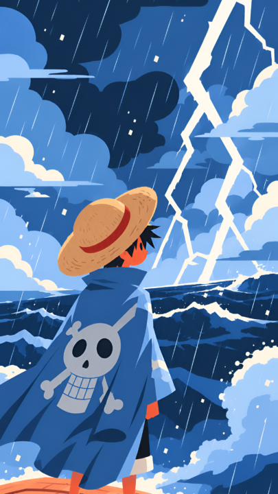 Luffy Storm Lightning Ocean Anime Wallpaper 3840x2160 - Free Download