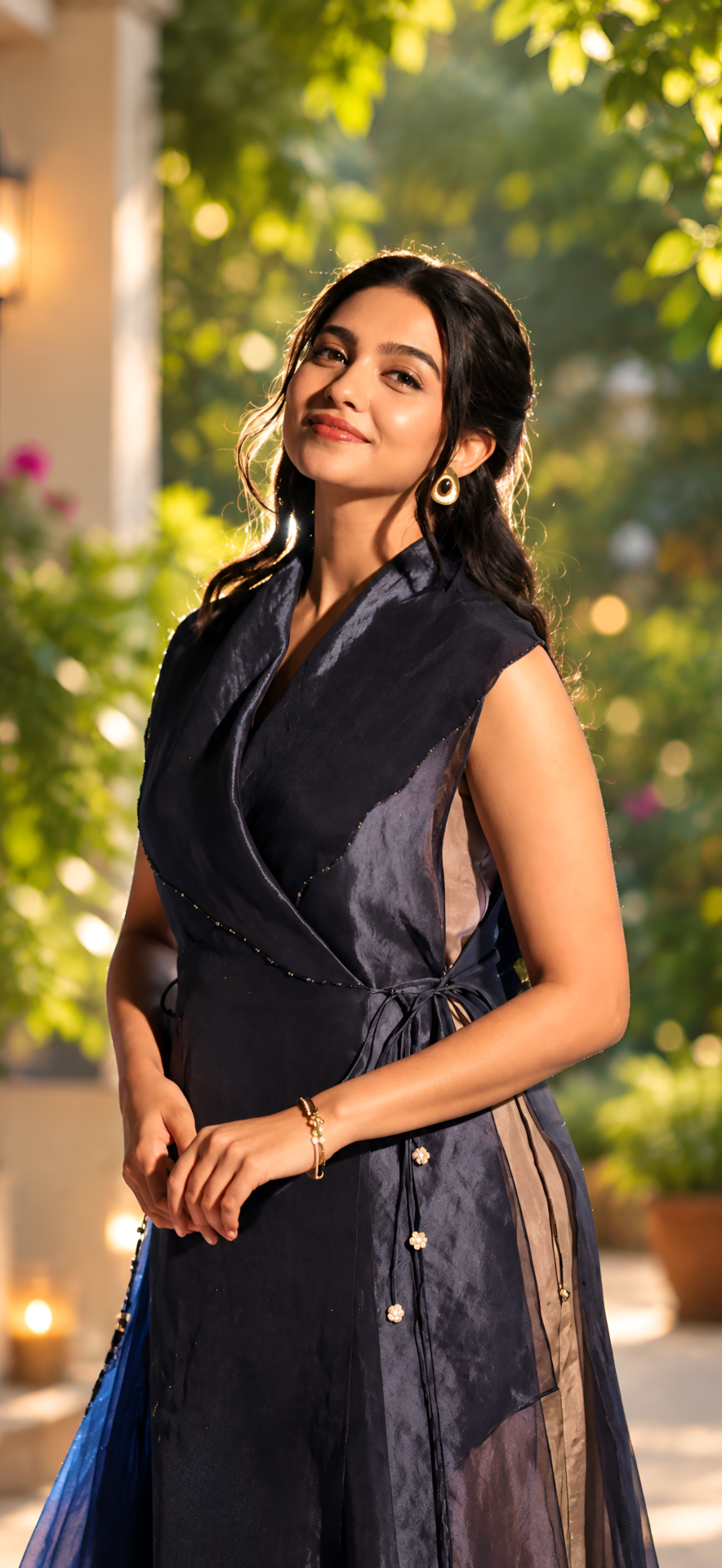 Mamitha Baiju Black Traditional Outfit 4K Wallpaper - pixora4k.com