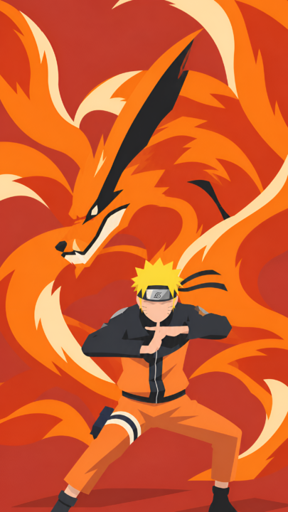 Naruto & Kurama 4K Wallpaper – Fiery Nine Tails Art 3840x2160 - Free Download