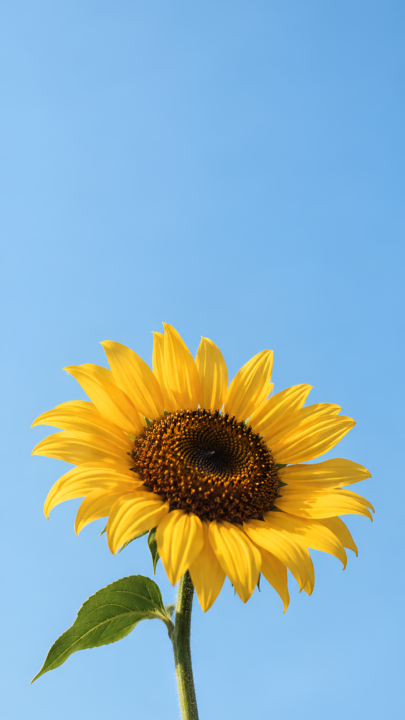 Sunflower Wallpaper 4K – Yellow Flower and Blue Sky 3840x2160 - Free Download