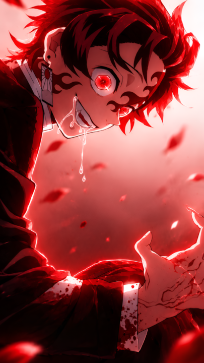 Tanjiro Red Eyes Wallpaper 4K for Mobile 3840x2160 - Free Download
