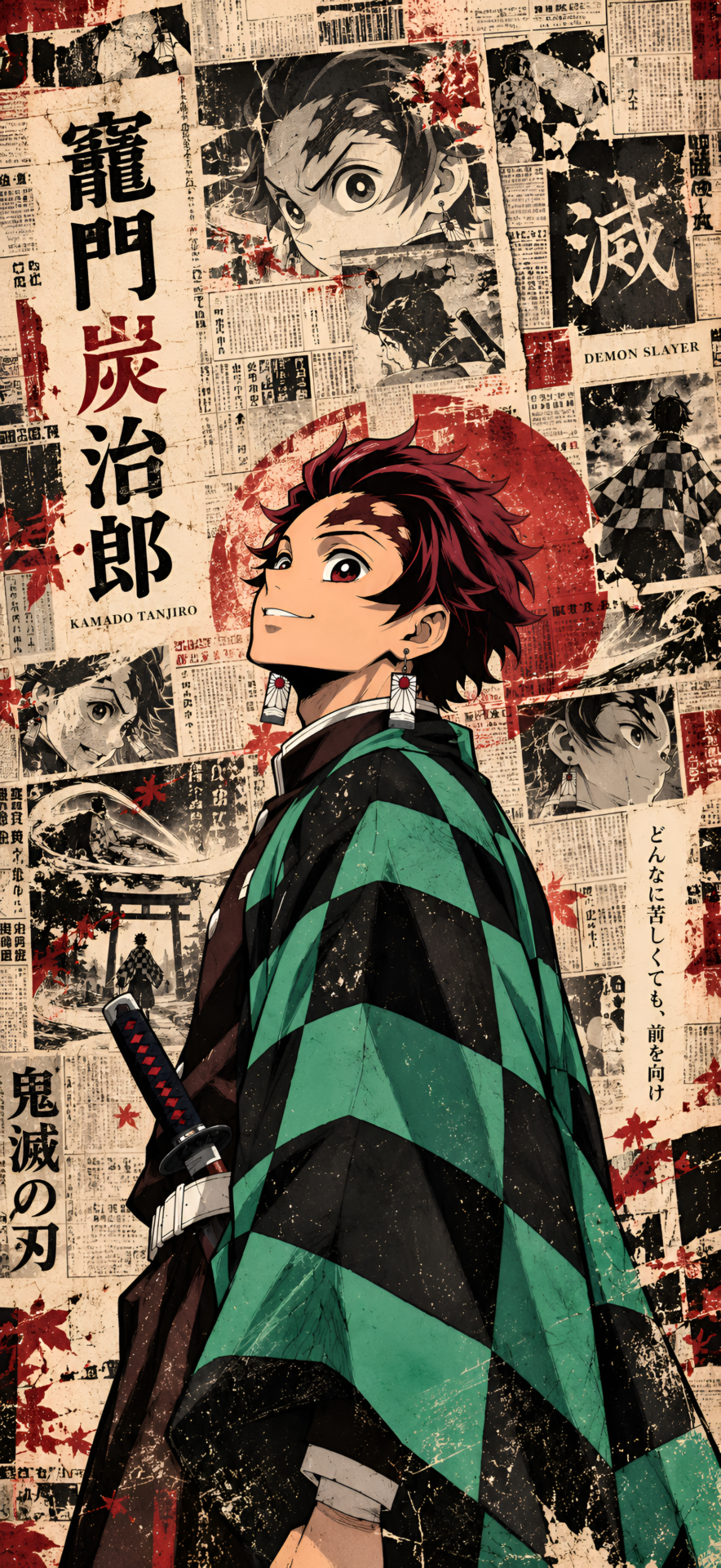 Tanjiro Manga Collage Wallpaper 4K for Mobile - pixora4k.com