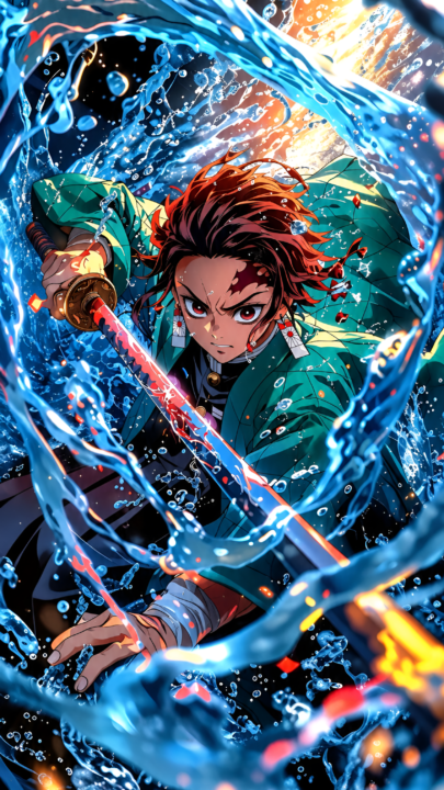 Tanjiro Water Breathing 4K Anime Wallpaper 3840x2160 - Free Download