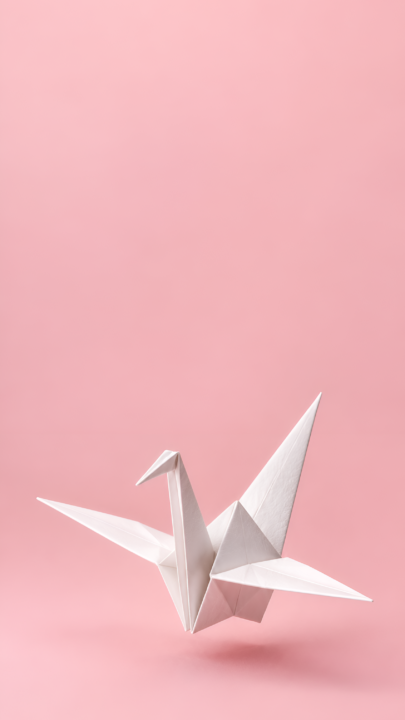 White Origami Crane Wallpaper 4K | Minimalist Art