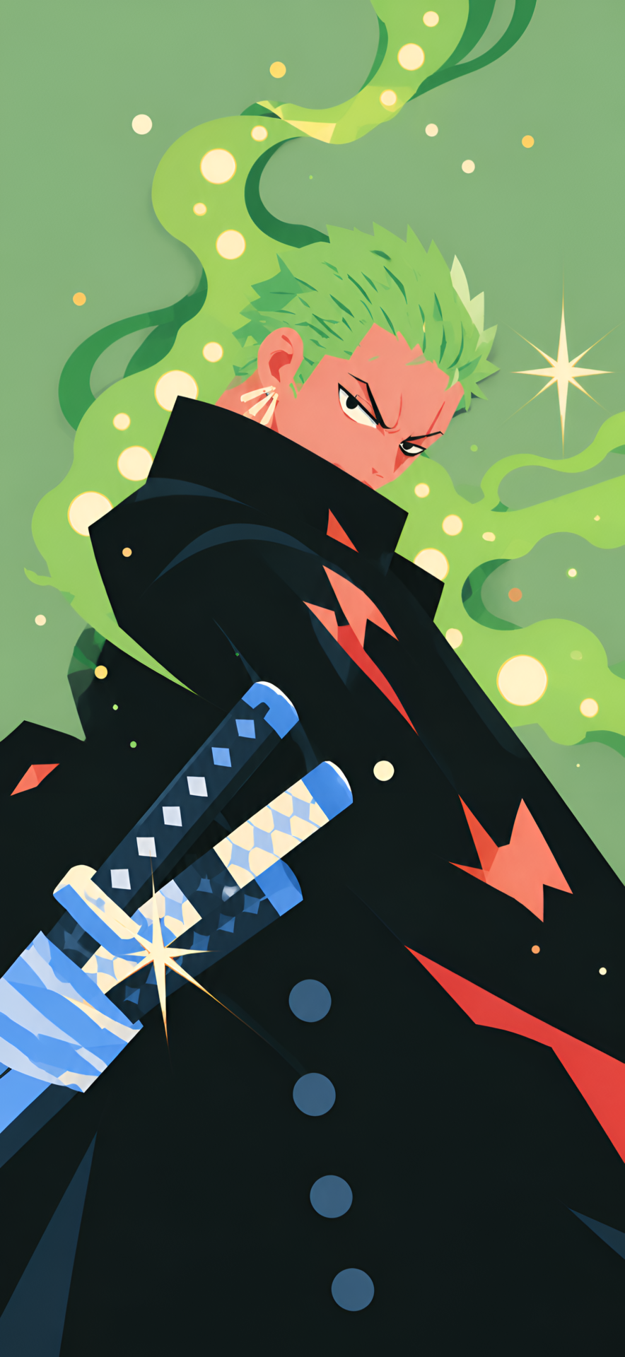 Zoro Green Anime Swordsman Wallpaper - pixora4k.com